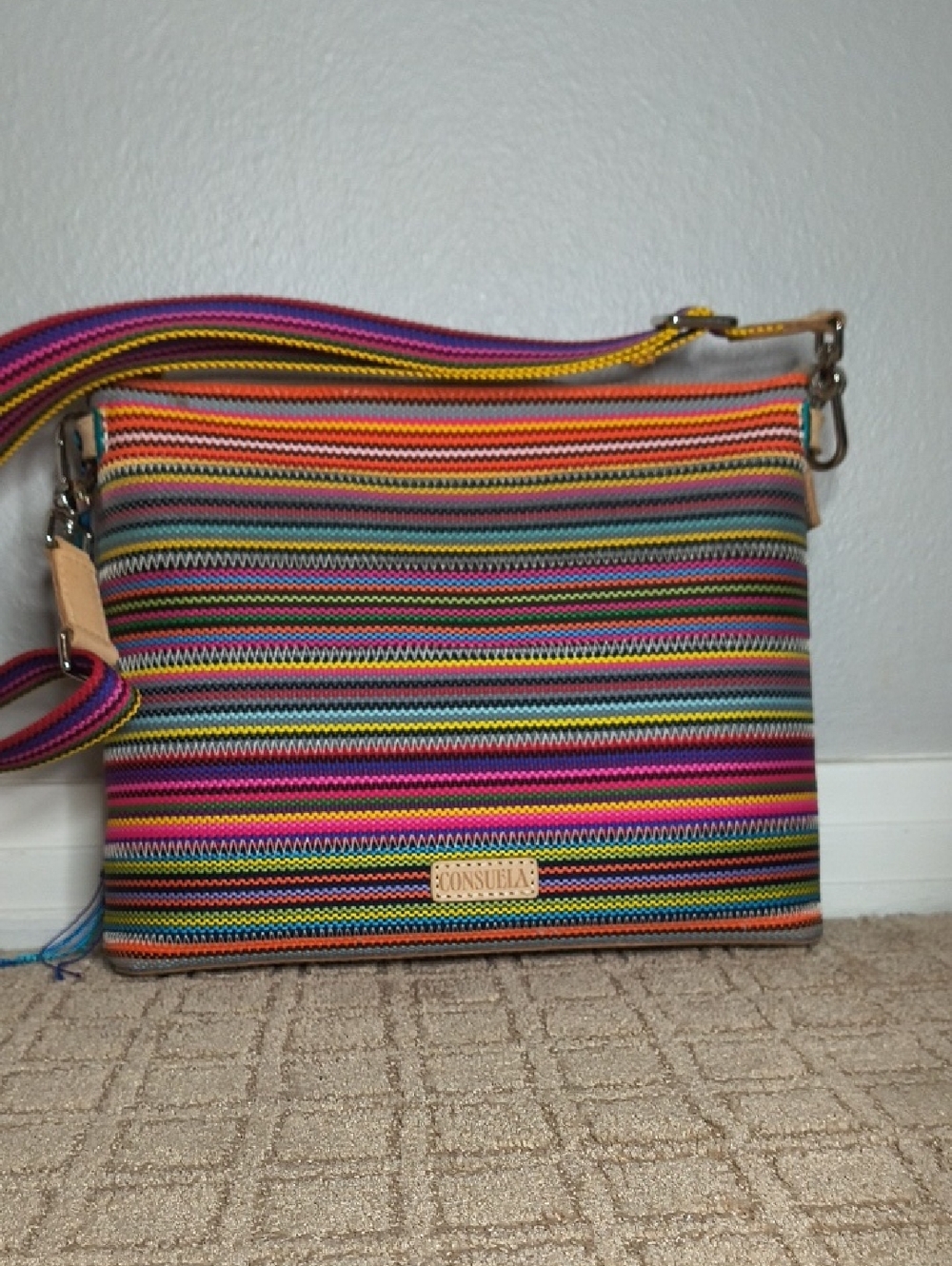 Consuela Striped Multicolor Adjustable Crossbody Bag